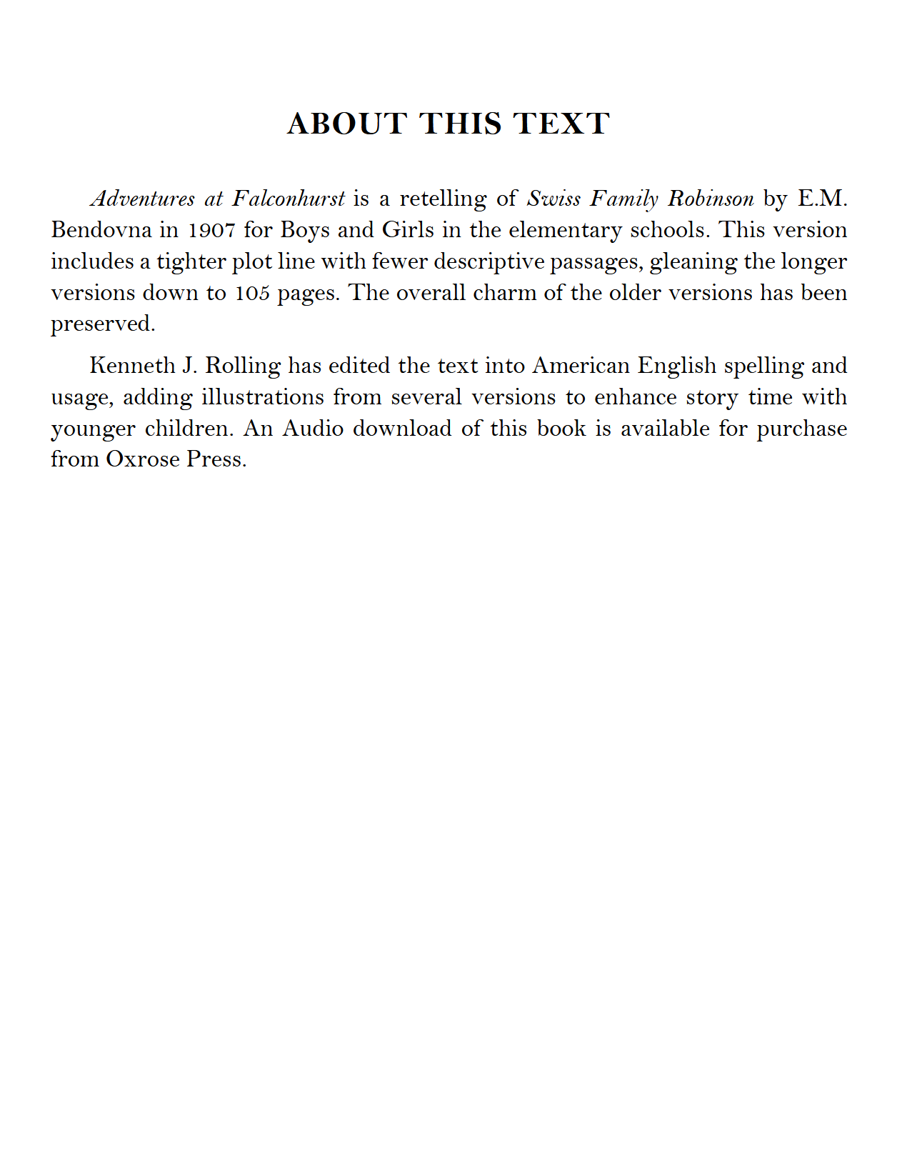 Swiss Family Robinson: Retold for Boys and Girls ~ Book Swiss Family Robinson: Retold for Boys and Girls ~ Book
