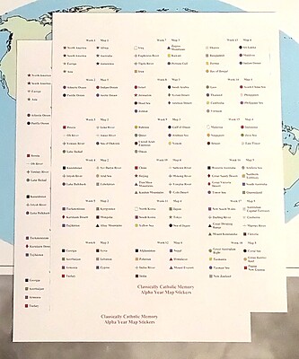 Memory Work ~ SR Cycle 1 & CCM Alpha Map Sticker Sheets (pack of 2)
