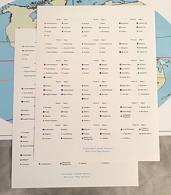 Memory Work ~ SR Cycle 2 & CCM Beta Map Sticker Sheets (pack of 2)