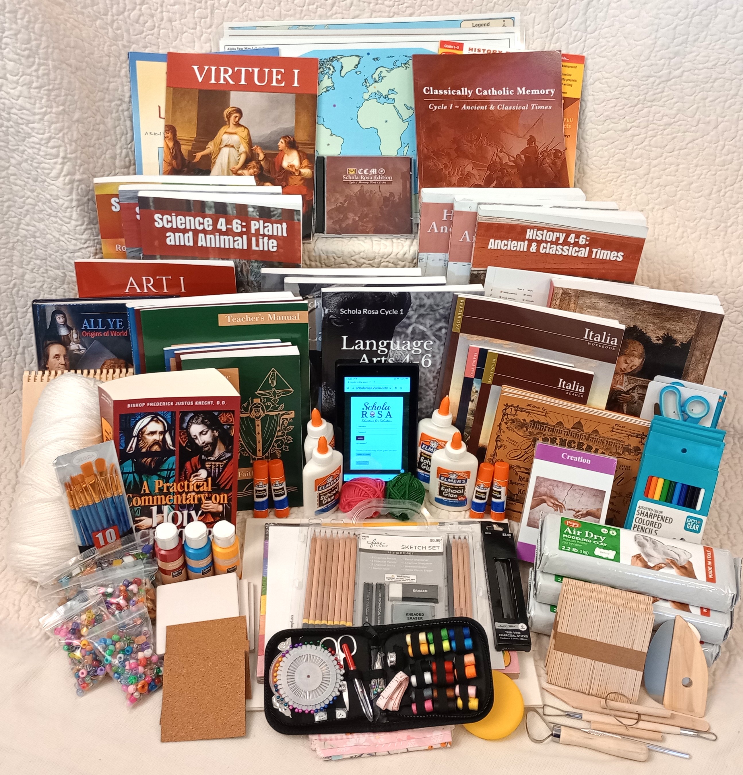 Schola Rosa K-6 - Subscription and Complete K-6 Kit (No Math Books) - Cycle 1