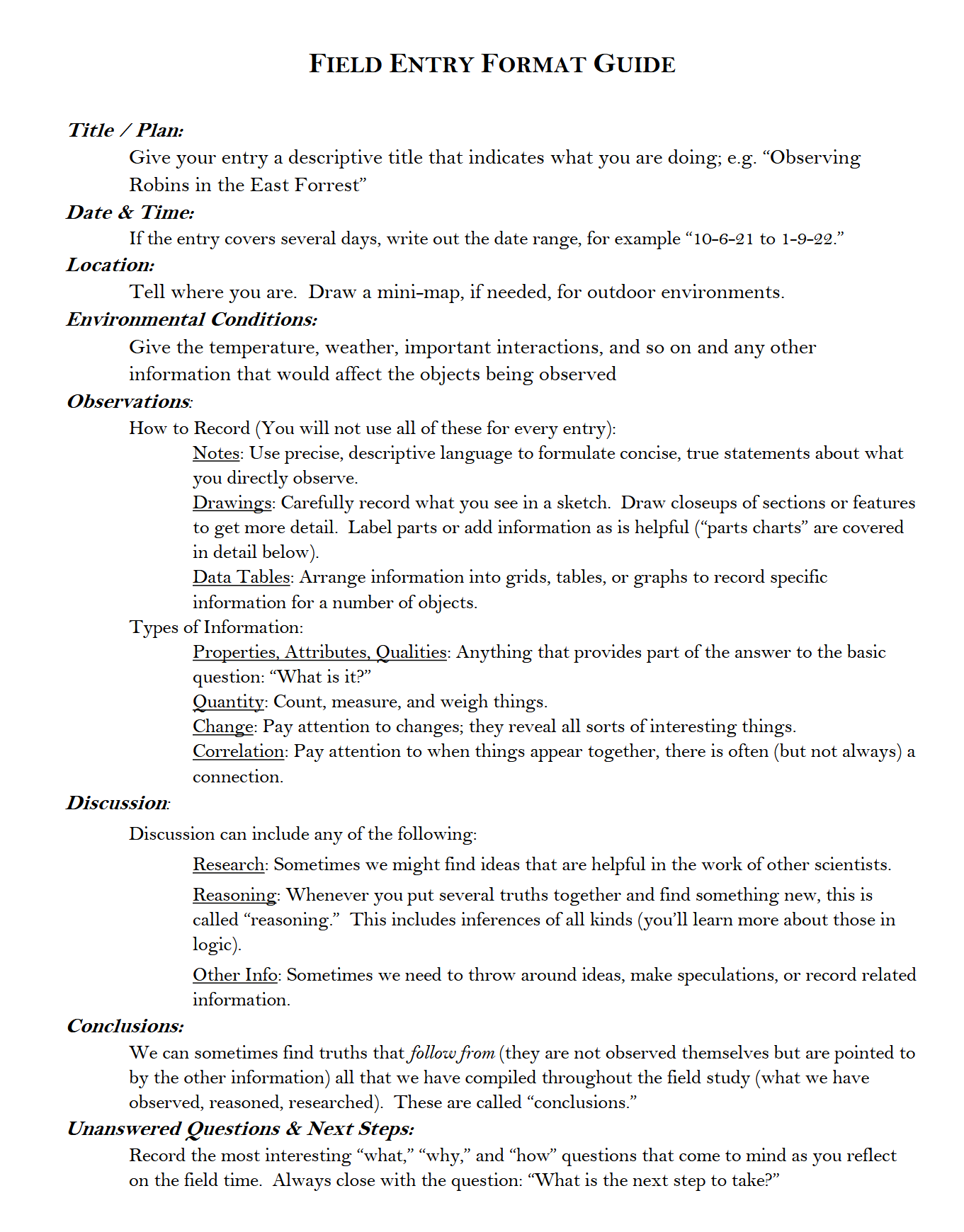 Introduction to Life Science Field Journal Introduction to Life Science Field Journal