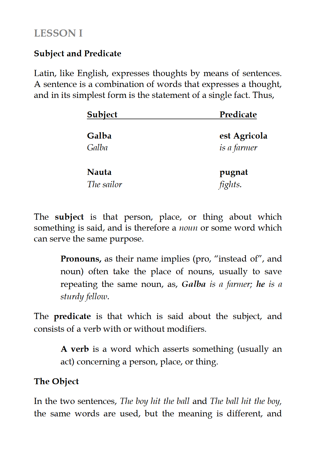Latin for Beginners I: LATIN ONE Latin for Beginners I: LATIN ONE