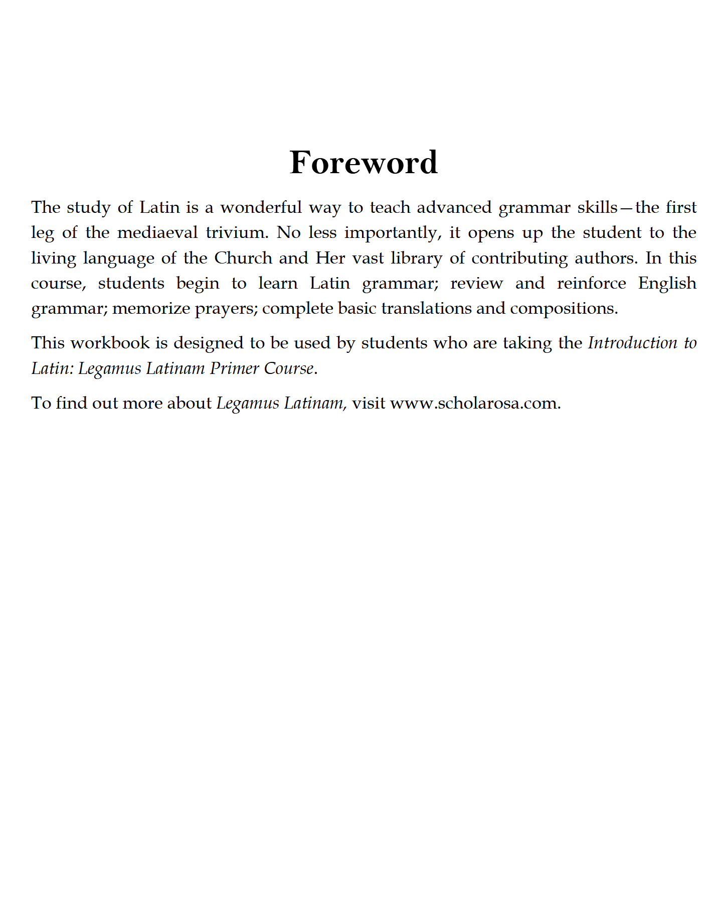 Legamus Latinam Primer: Introduction to Latin Workbook Legamus Latinam Primer: Introduction to Latin Workbook