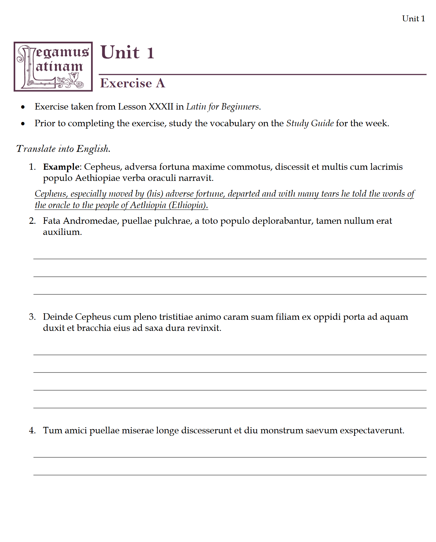 Legamus Latinam II: Latin Two Workbook
