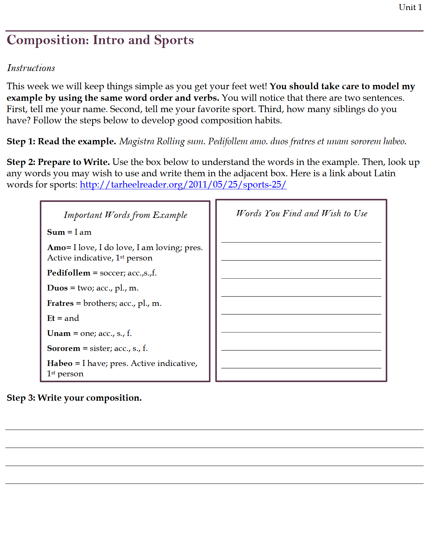 Legamus Latinam II: Latin Two Workbook