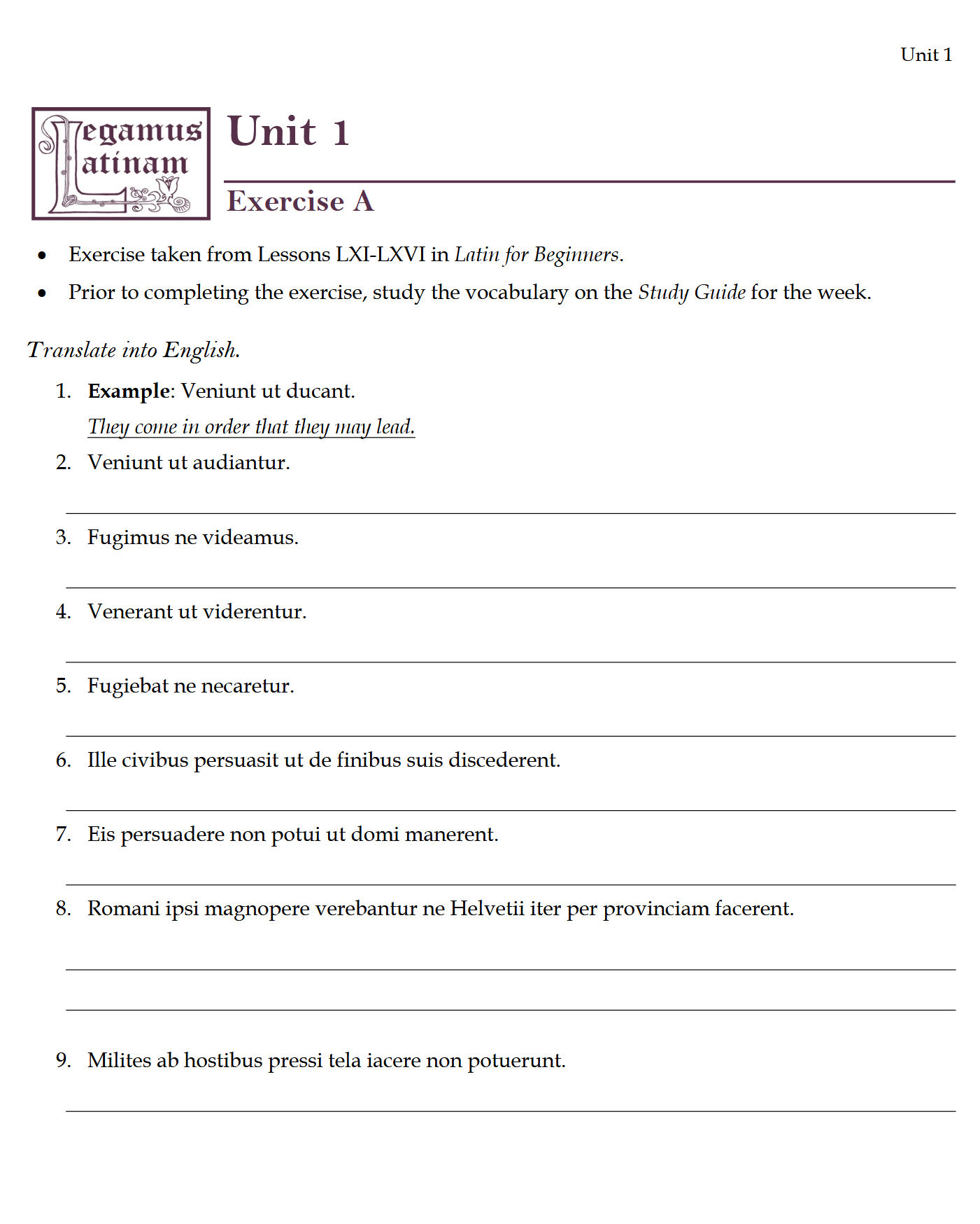 Legamus Latinam III: Latin Three Workbook Legamus Latinam III: Latin Three Workbook