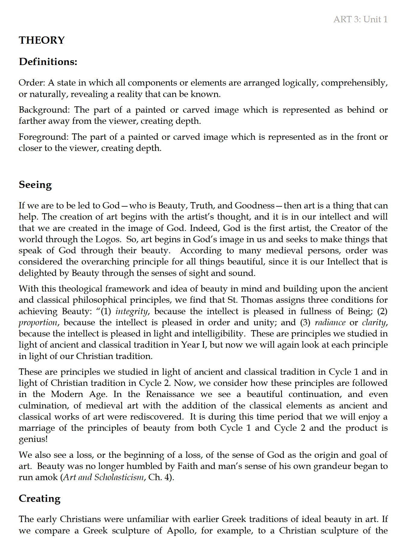 ART III: Theme: Modern Times ART III: Theme: Modern Times