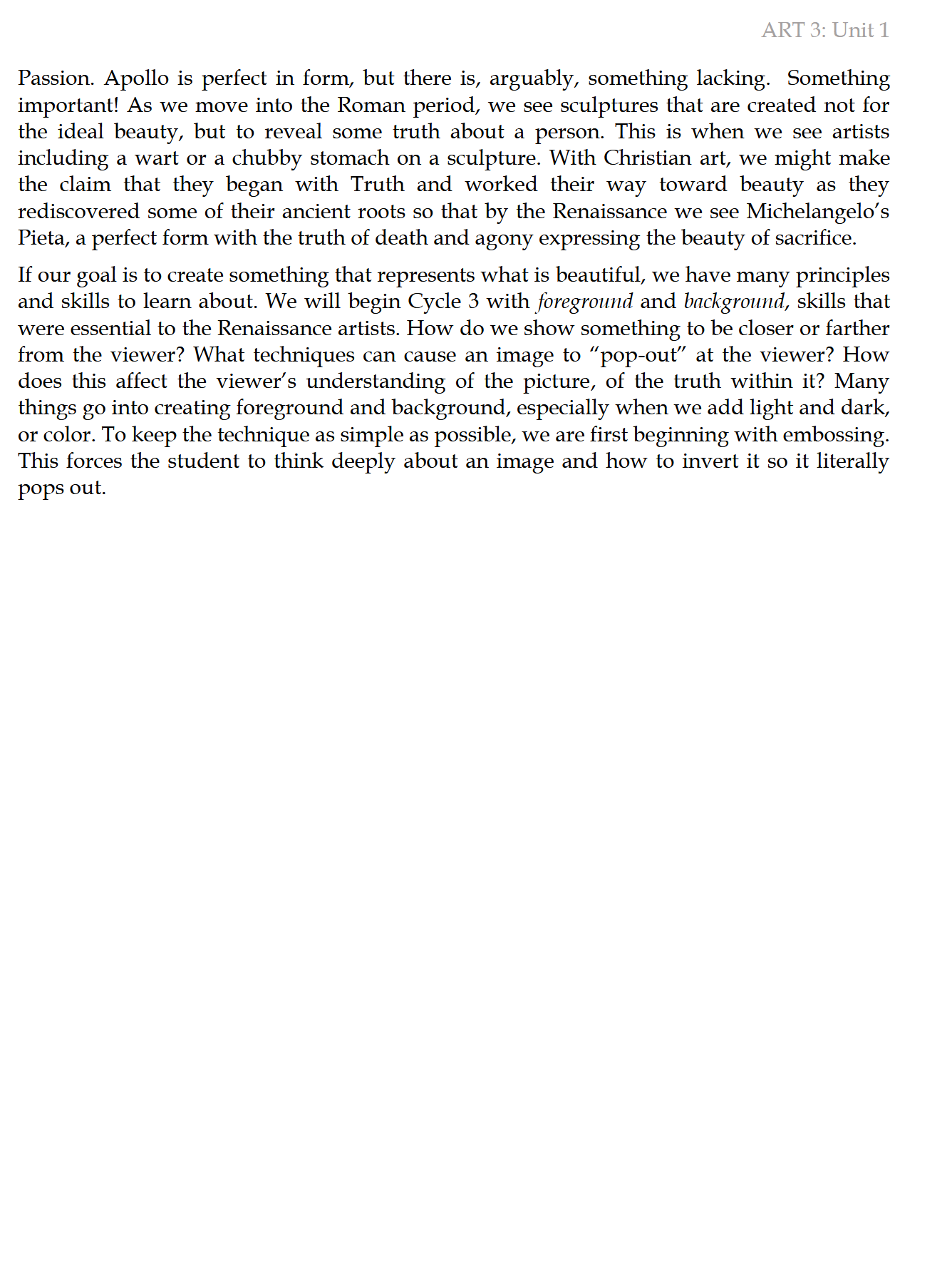 ART III: Theme: Modern Times ART III: Theme: Modern Times