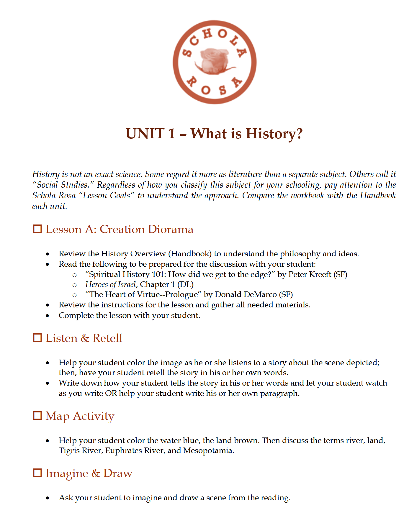History 2-3: Ancient & Classical Times - Schola Rosa Cycle 1 History 2-3: Ancient & Classical Times - Schola Rosa Cycle 1