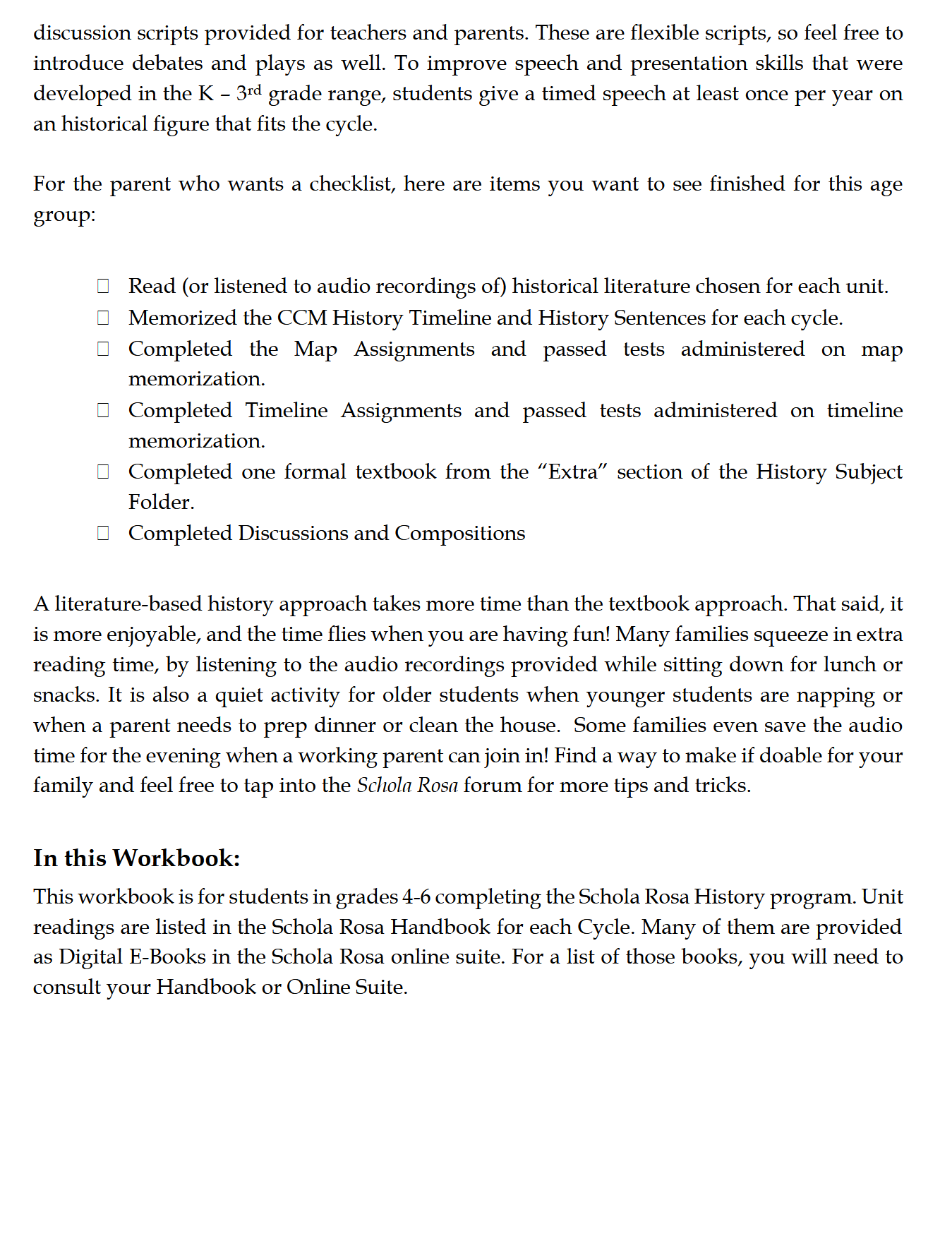 History 4-6: Ancient & Classical Times: Schola Rosa Cycle 1 History 4-6: Ancient & Classical Times: Schola Rosa Cycle 1