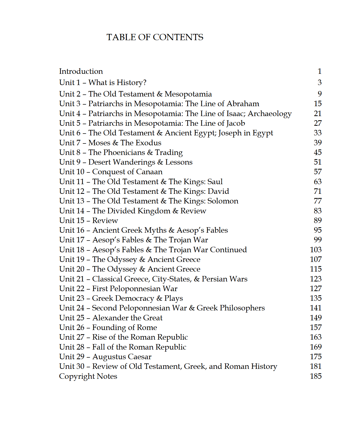 History K-1: Ancient & Classical Times - Schola Rosa Cycle 1 History K-1: Ancient & Classical Times - Schola Rosa Cycle 1