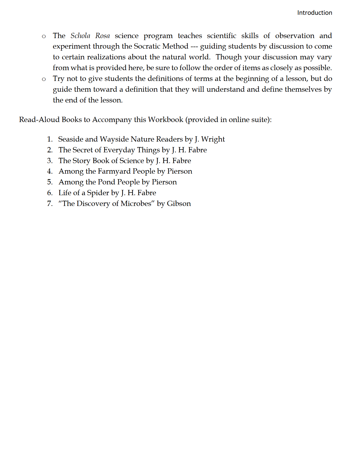 Science K-1: Plant and Animal Life: Schola Rosa Cycle 1 Science K-1: Plant and Animal Life: Schola Rosa Cycle 1
