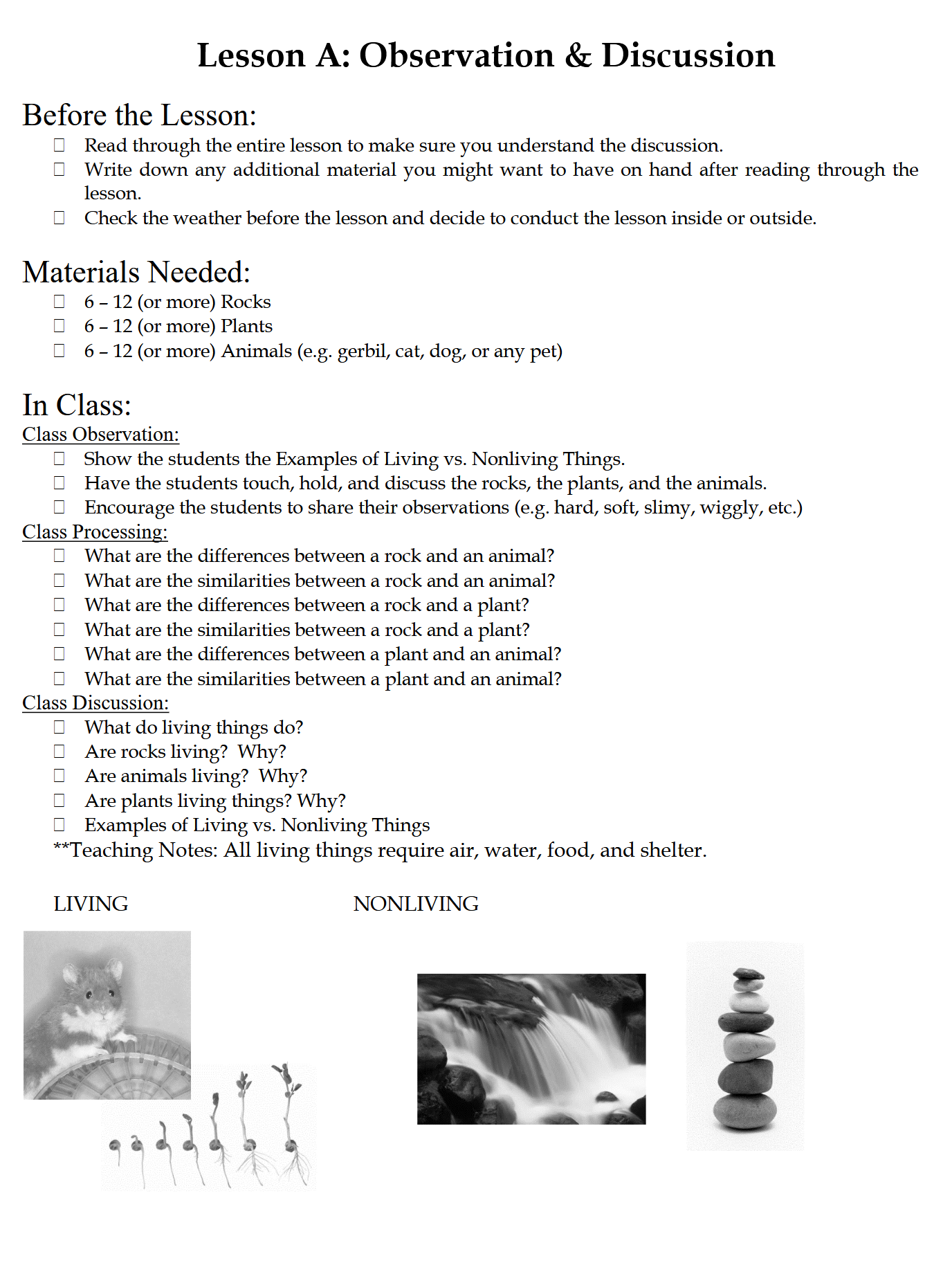 Science K-1: Plant and Animal Life: Schola Rosa Cycle 1 Science K-1: Plant and Animal Life: Schola Rosa Cycle 1