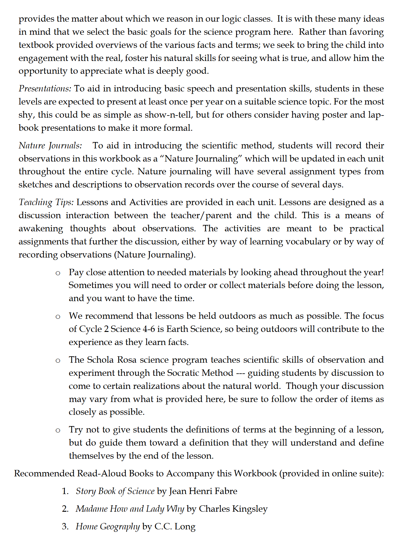 Science 4-6: Earth Science: Schola Rosa Cycle 2 Science 4-6: Earth Science: Schola Rosa Cycle 2