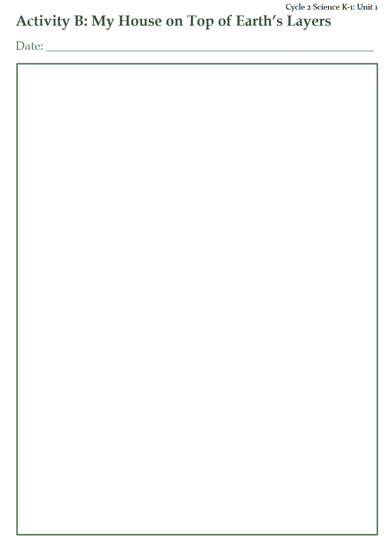 Science K-1: Earth Science: Schola Rosa Cycle 2 Science K-1: Earth Science: Schola Rosa Cycle 2
