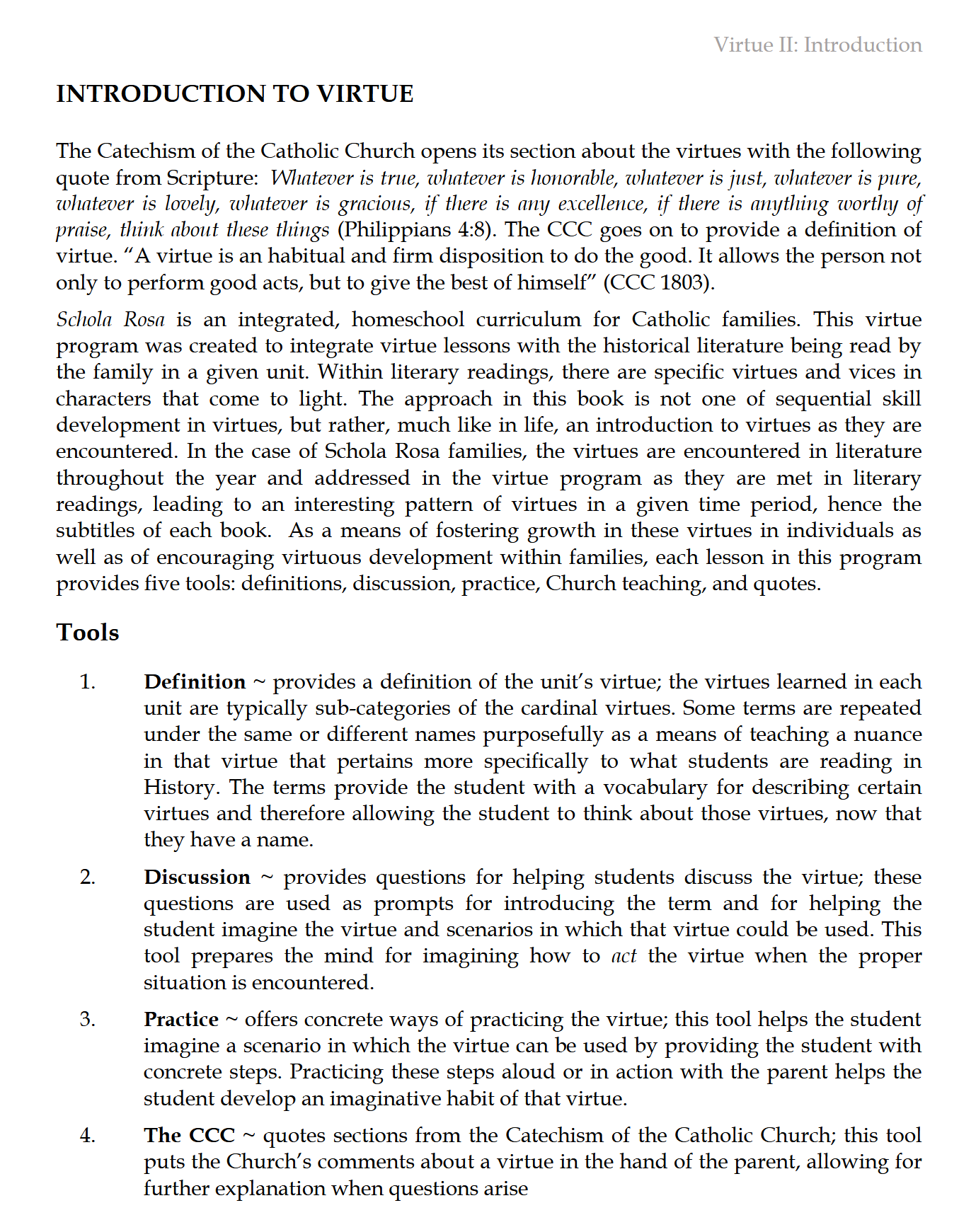 Virtue II: Adding the Theological Virtues (K-6) Virtue II: Adding the Theological Virtues (K-6)