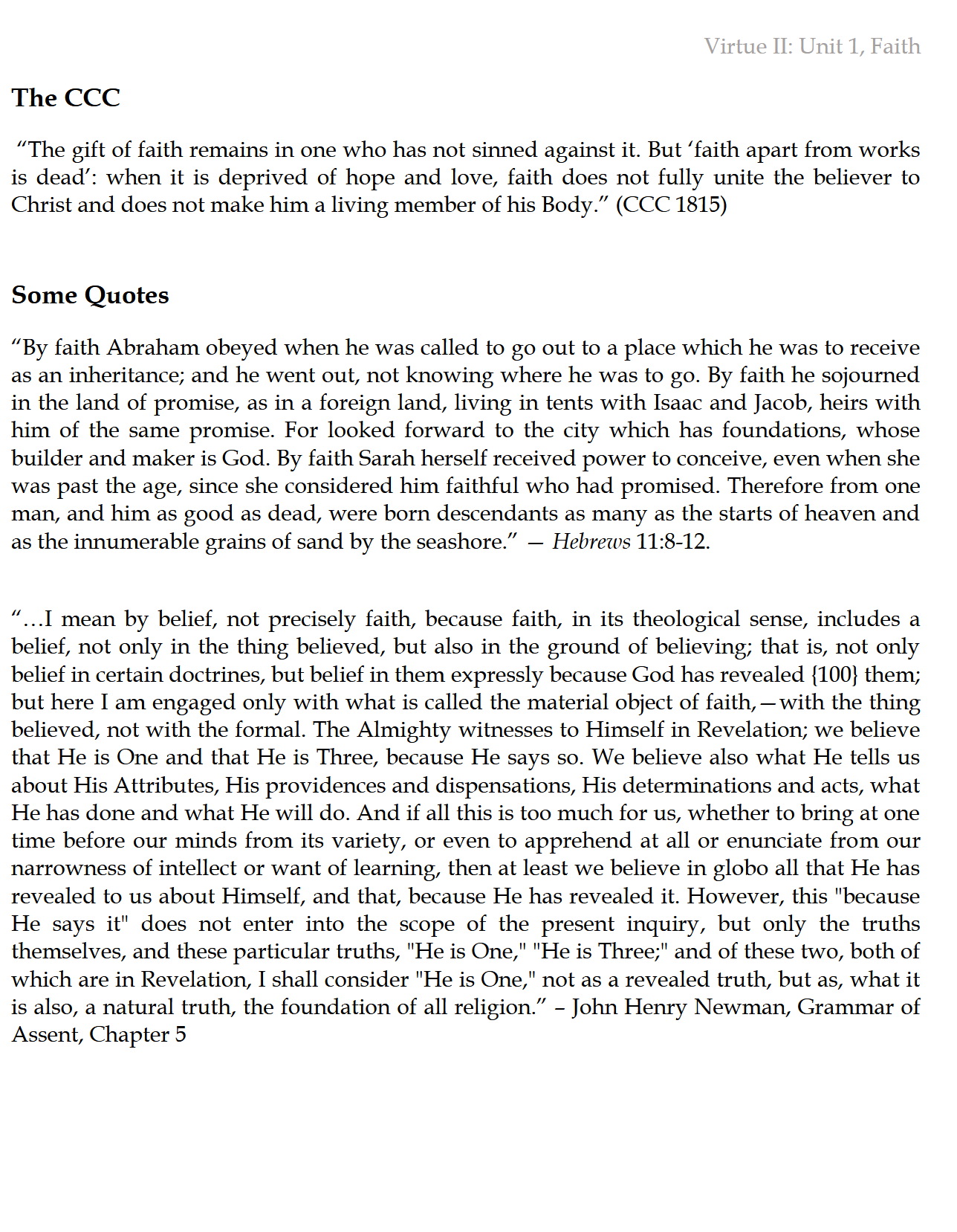 Virtue II: Adding the Theological Virtues (K-6) Virtue II: Adding the Theological Virtues (K-6)
