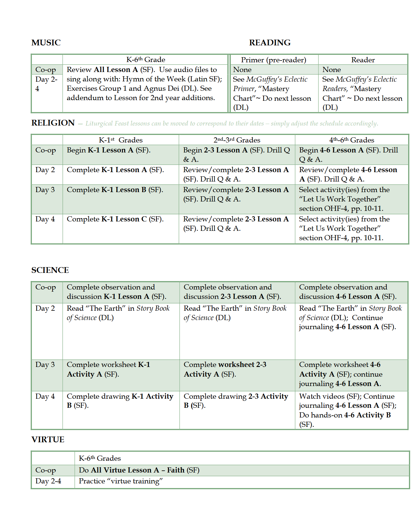 Schola Rosa Handbook (K-6th): Cycle 2 Schola Rosa Handbook (K-6th): Cycle 2