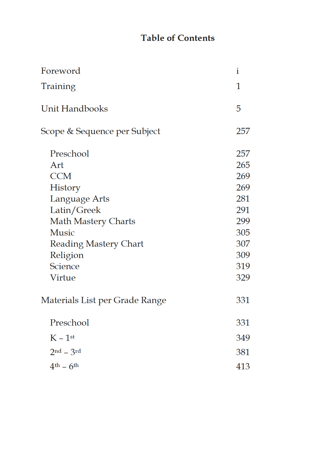 Schola Rosa Handbook (K-6th): Cycle 2 Schola Rosa Handbook (K-6th): Cycle 2