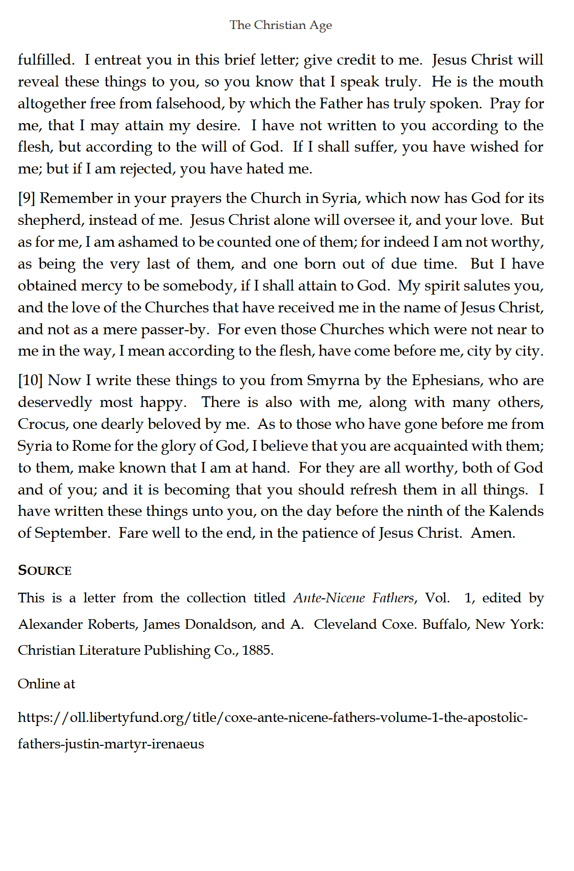 The Christian Age READER: Traditio Nostra II The Christian Age READER: Traditio Nostra II