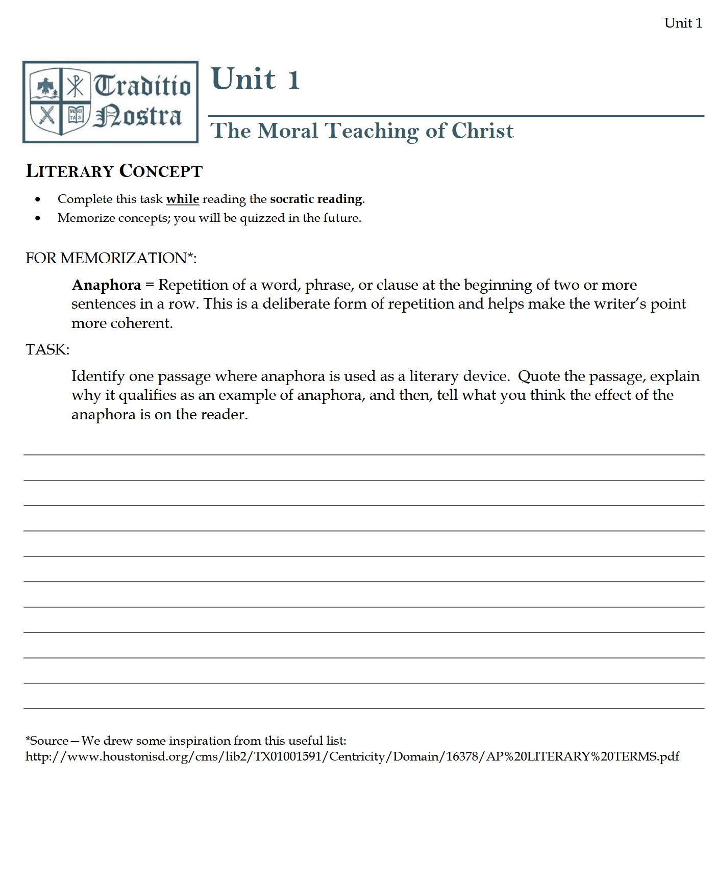The Christian Age WORKBOOK: Traditio Nostra II The Christian Age WORKBOOK: Traditio Nostra II