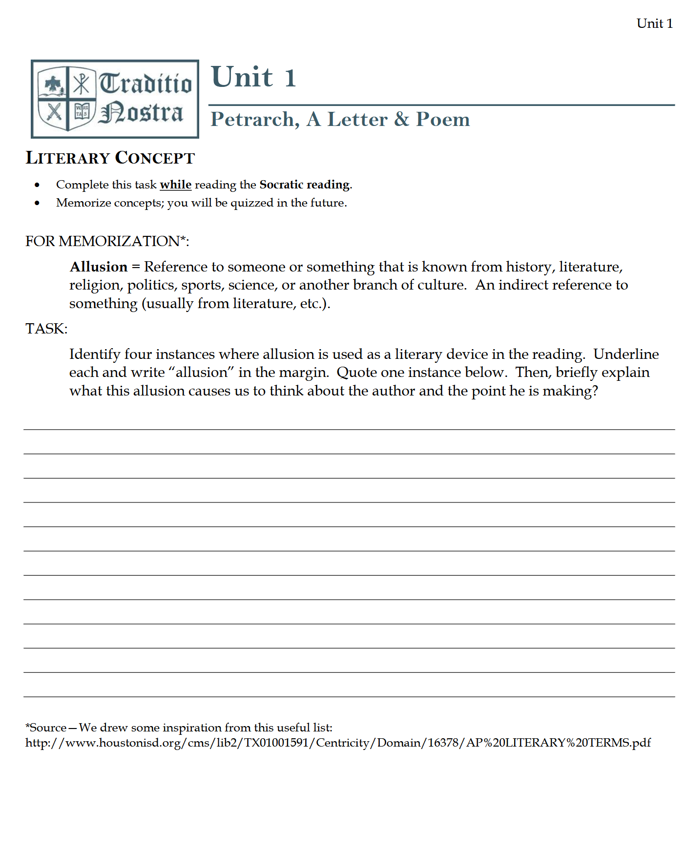 Modern Times WORKBOOK: Traditio Nostra III Modern Times WORKBOOK: Traditio Nostra III