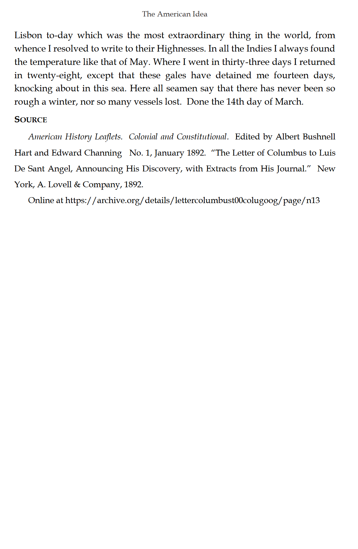 The American Idea READER: Traditio Nostra IV The American Idea READER: Traditio Nostra IV