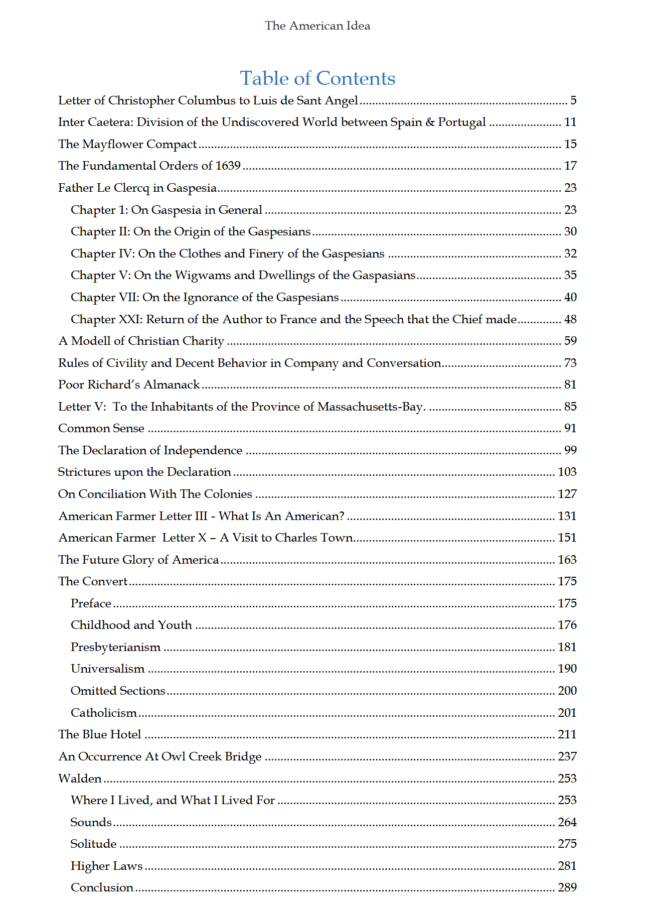 The American Idea READER: Traditio Nostra IV The American Idea READER: Traditio Nostra IV