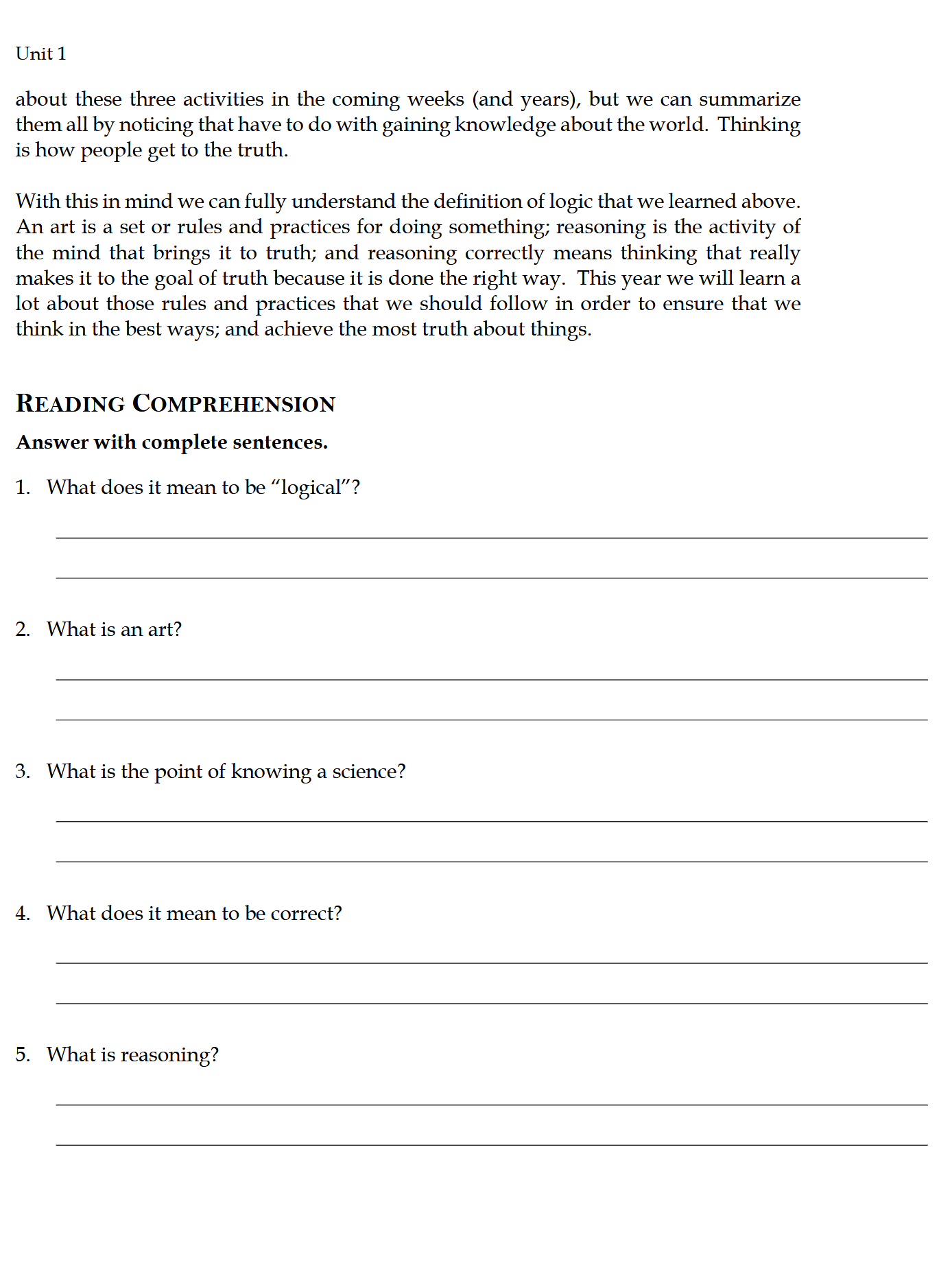 TPT Primer: Introduction to Logic Workbook TPT Primer: Introduction to Logic Workbook