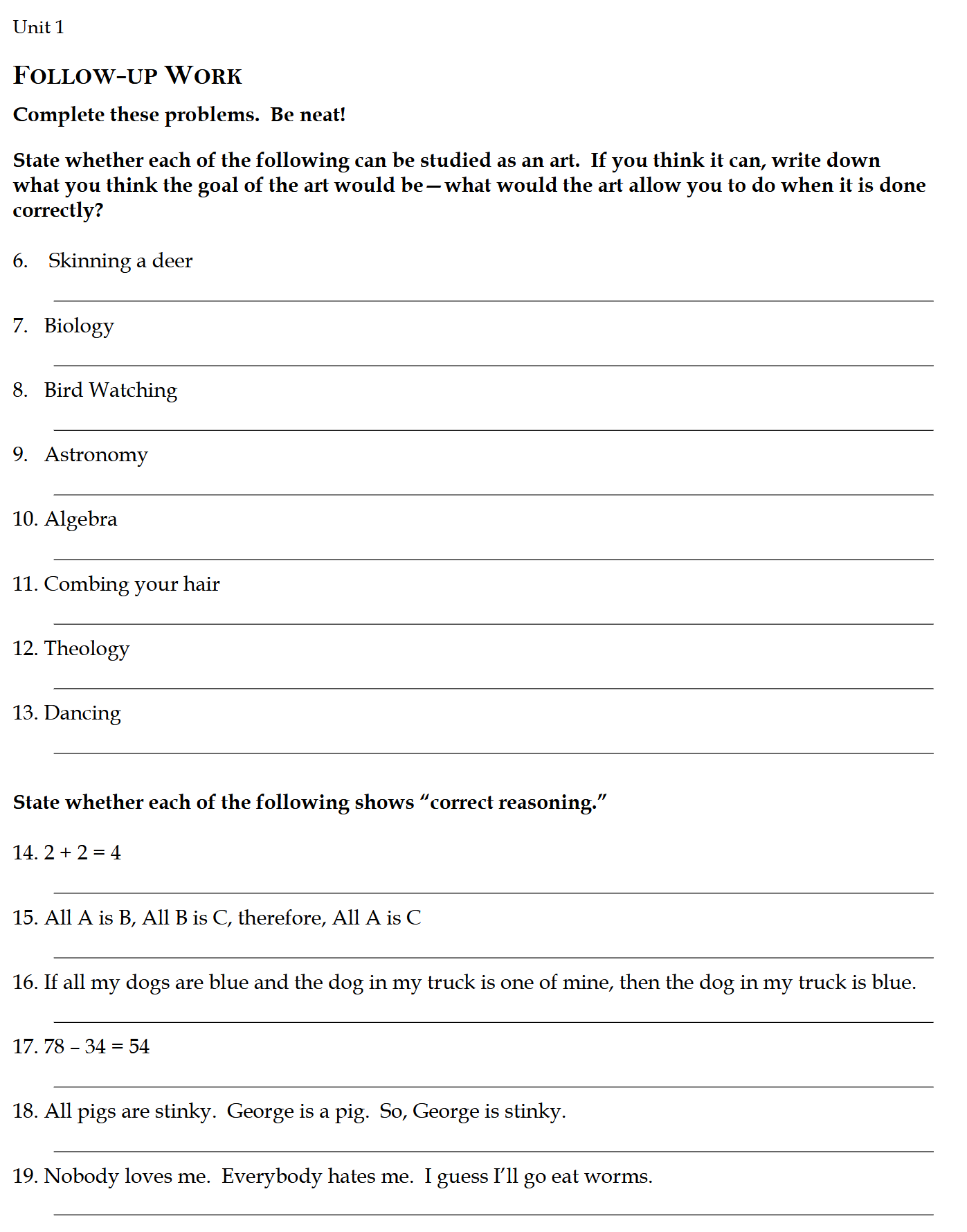TPT Primer: Introduction to Logic Workbook TPT Primer: Introduction to Logic Workbook